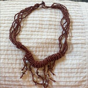 Elegant Vintage Brown Beaded Necklace